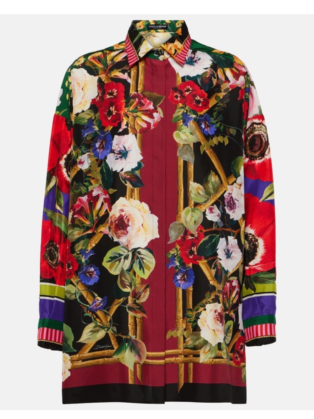 Dolce & Gabbana Multicolor Floral Silk Button-Front Shirt IT42